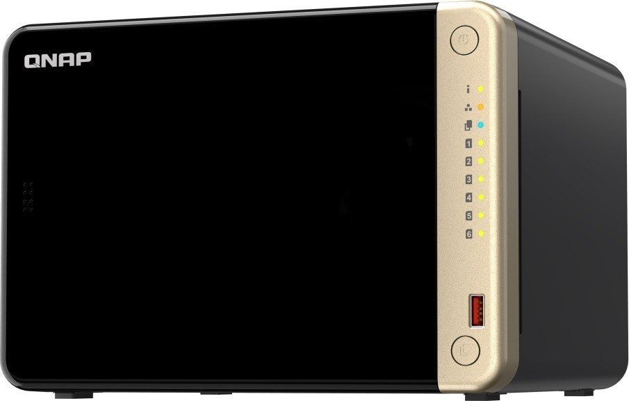 NAS сервер QNAP TS-664 8GB, 6 слотови, 2.5GbE, сив