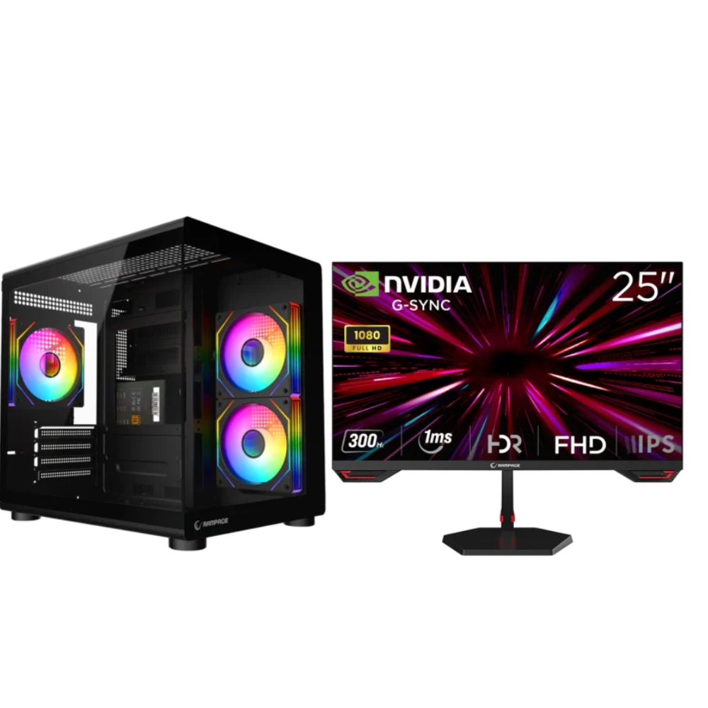 BT Bundle Flair Series 2 – PC Gaming RTX 5050 8GB, Ryzen 5 5600X, 16GB DDR4, 512GB SSD + Monitor 25" 300Hz