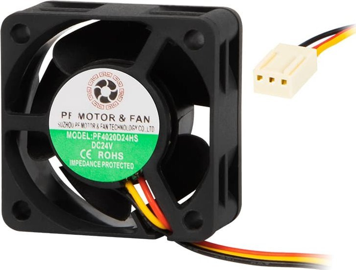 Ventilator ftohës 40x20mm, 24V DC, 5500 rpm, i zi