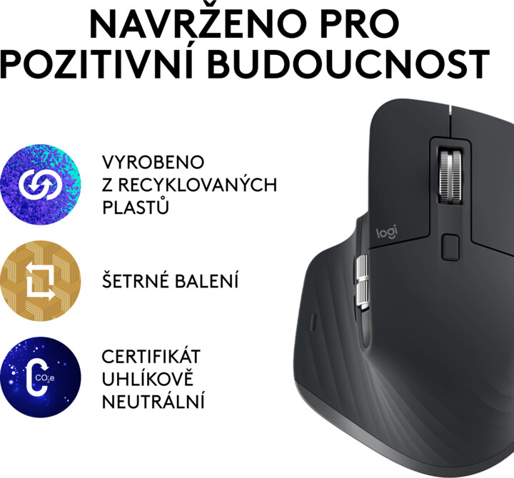 Maus Logitech MX Master 3S për Mac, gri