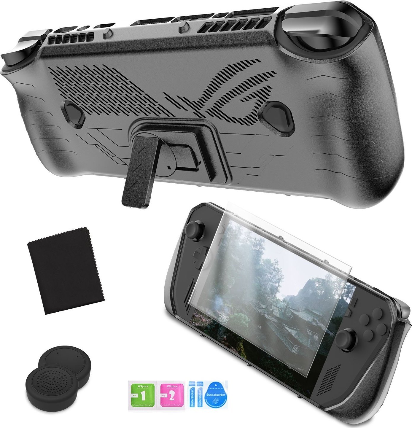 Set mbrojtës JYS JYS-RAX009 për Asus ROG Ally X, 4 në 1, i zi