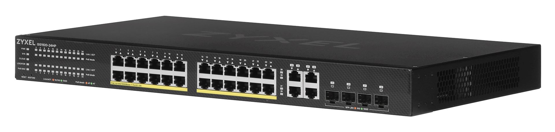 Switch i menaxhuar Zyxel GS1920-24HPv2, 24 porta Gigabit, PoE, gri