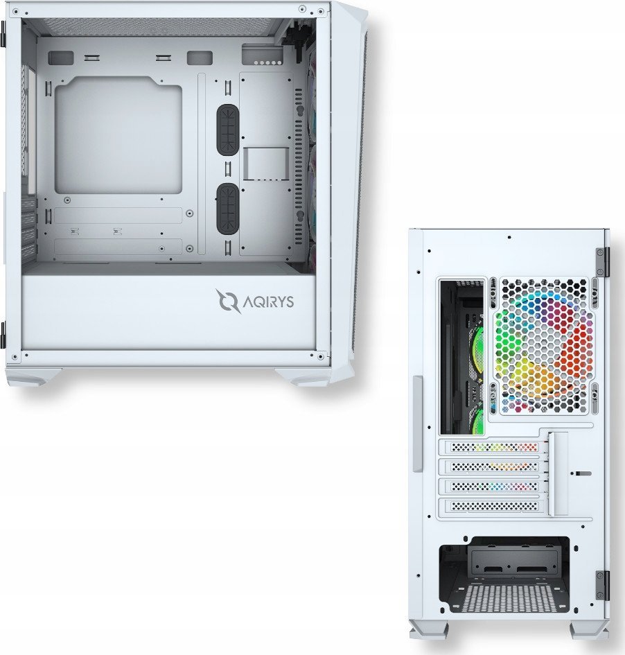 Kasa PC AQIRYS Wezen ARGB, Mini Tower mATX, xham i temperuar, e bardhë