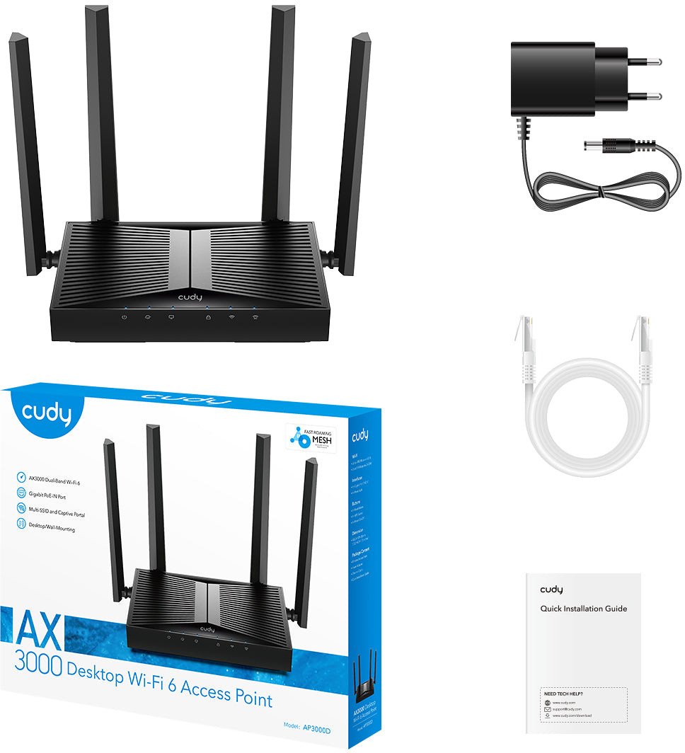 Access point Cudy AX3000, Wi-Fi 6, dy breza, i bardhë