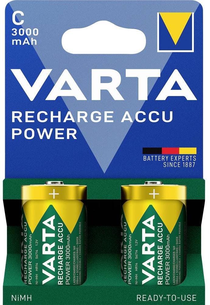Bateri rikarikuese Varta RECHARGE ACCU Power C, NiMH, 3000mAh