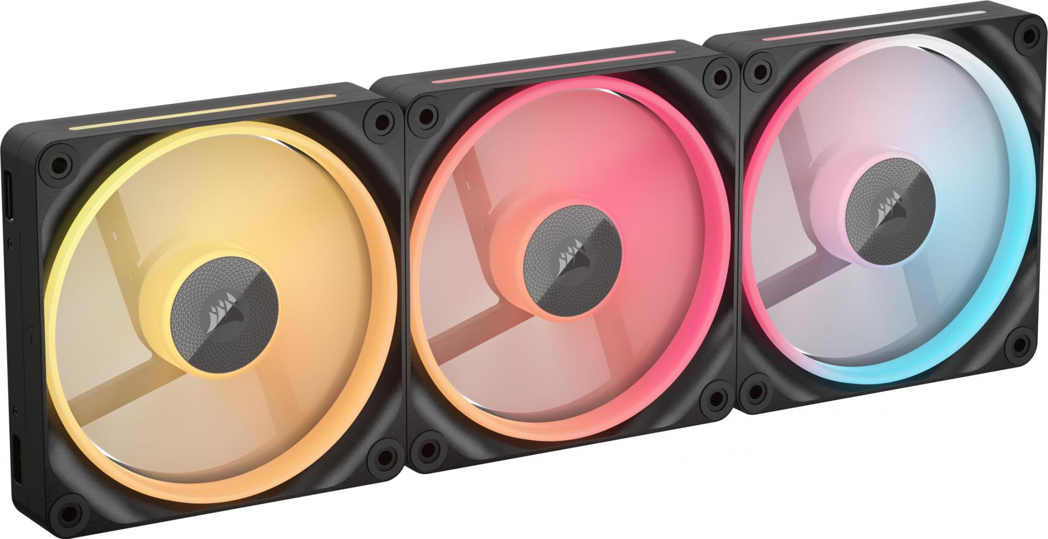 Ventilator kasë CORSAIR iCUE LINK LX120-R, 120mm, RGB, set 3 copë, i zi