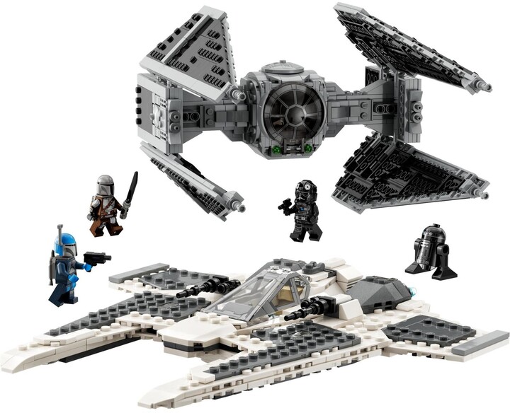 Set LEGO® Star Wars™ 75348 Mandalorian Fang-class fighter versus TIE Interceptor