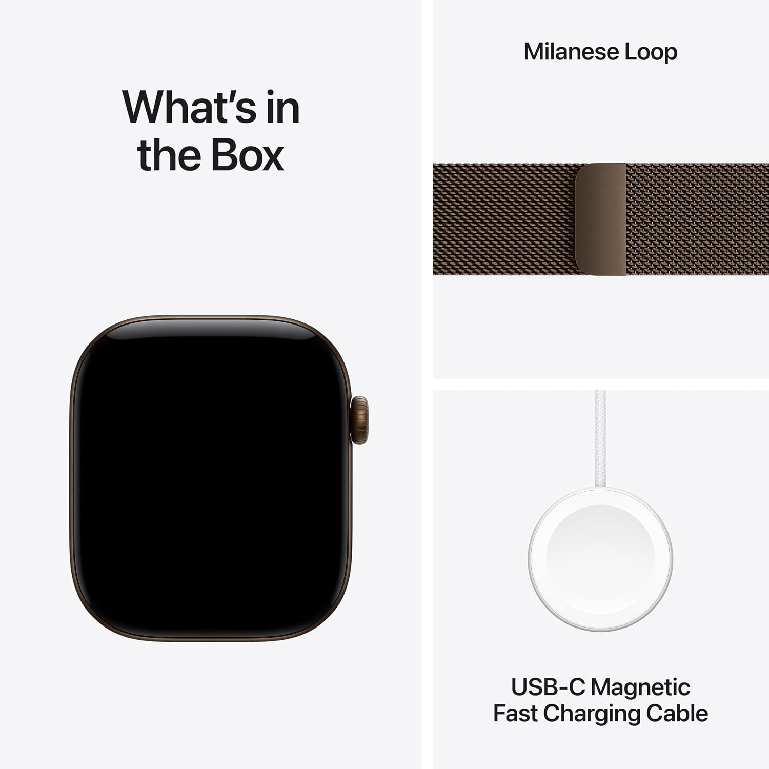Apple Watch S12 GPS 46mm Dark Bronze Aluminium Case with Dark Bronze Milanese Loop, M/L