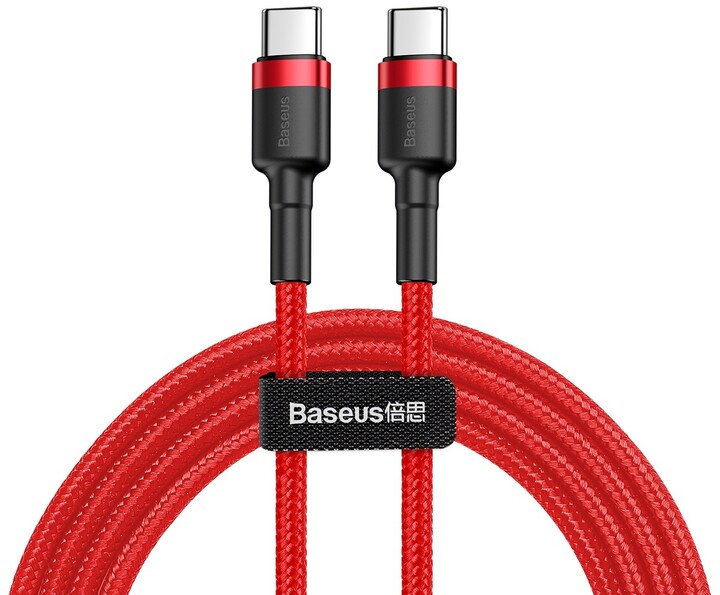 Kabllo Baseus Cafule Series, Type-C PD2.0, 60W, (20V 3A) 1m, e kuqe