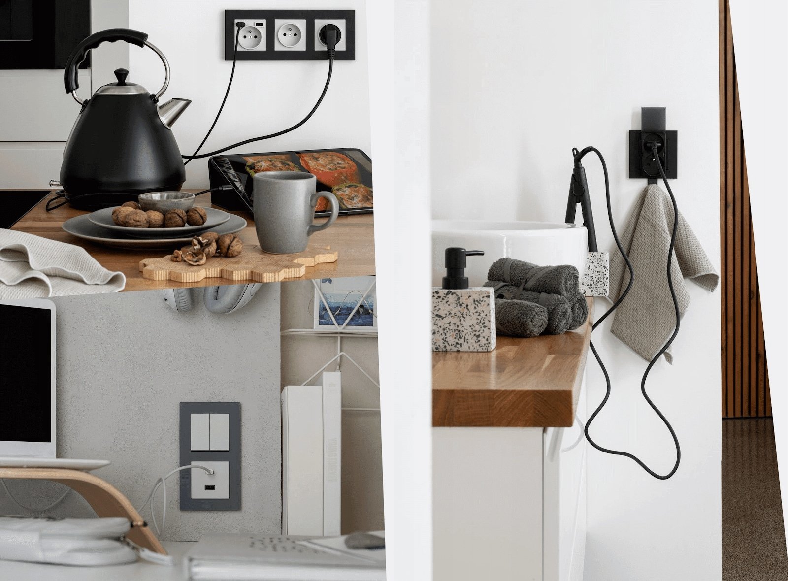 Çelës i mençur dyfishtë Simon 55 Go Switch D, WiFi, i bardhë