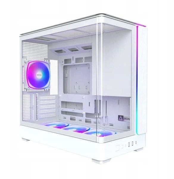 Kullë PC Montech KING 15 PRO ARGB, MicroATX, xham i temperuar, e bardhë