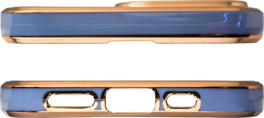 Mbrojtëse telefoni Hurtel Lighting Color, për Samsung Galaxy A73 5G, silikon gel, kornizë ari, blu