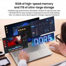 Laptopi Ninkear S14, 14", AMD Ryzen 5 7535HS, 16GB RAM, 1TB SSD, i argjendtë