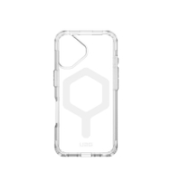 Mbulesë telefoni UAG Plyo Series MagSafe për iPhone 16, transparente, e bardhë