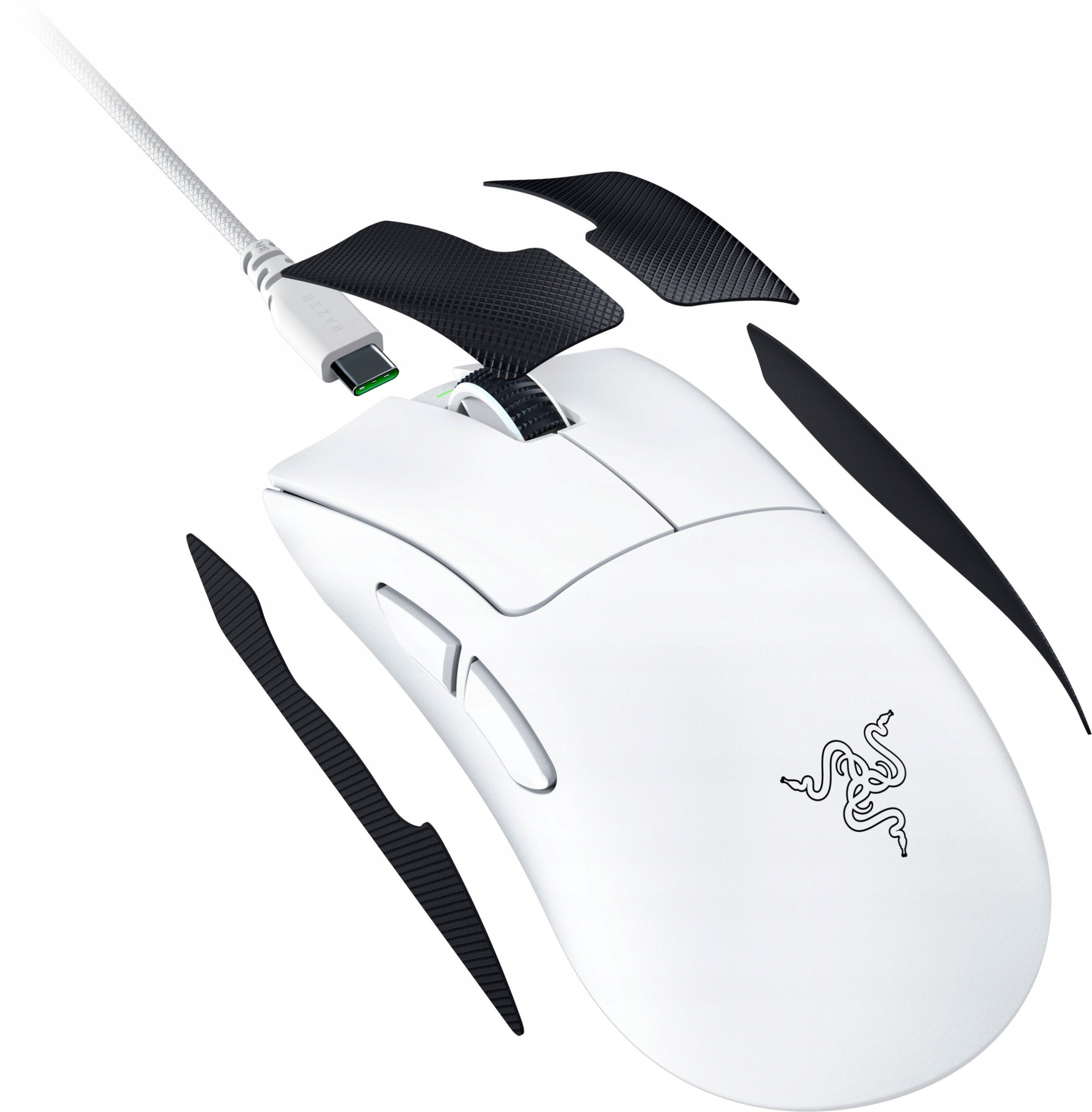 Maus gaming Razer DeathAdder V4 Pro, pa kabllo, ultra i lehtë, i bardhë