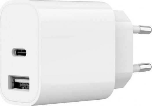 Adapter karikues Gembird, 2 porta USB dhe USB C, 2.4A, i bardhë