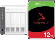 NAS server QNAP TS-433-4G, 4GB RAM, 12TB Seagate IronWolf, i bardhë