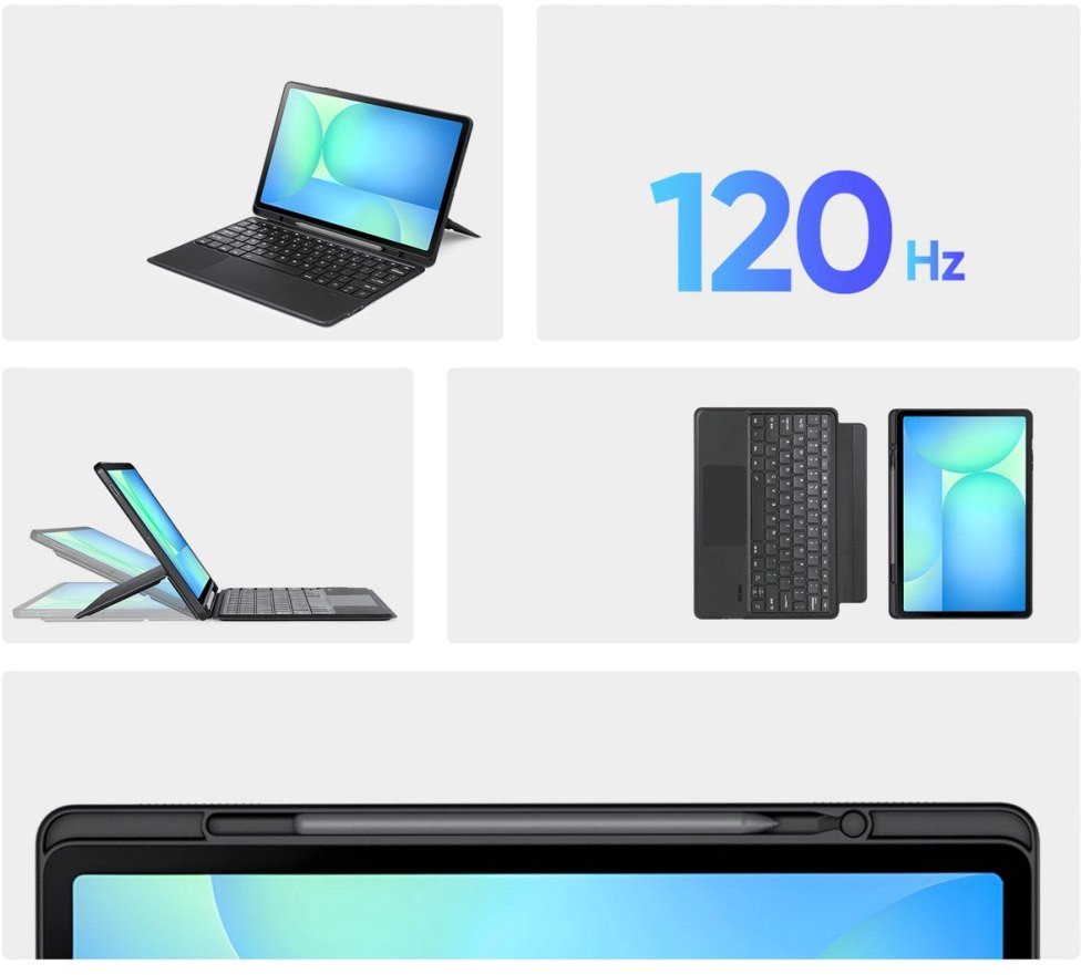 Mbulesë me tastierë Dux Ducis DK Series për Samsung Galaxy Tab S10 FE+, Bluetooth 5.0, me ndriçim, e zezë