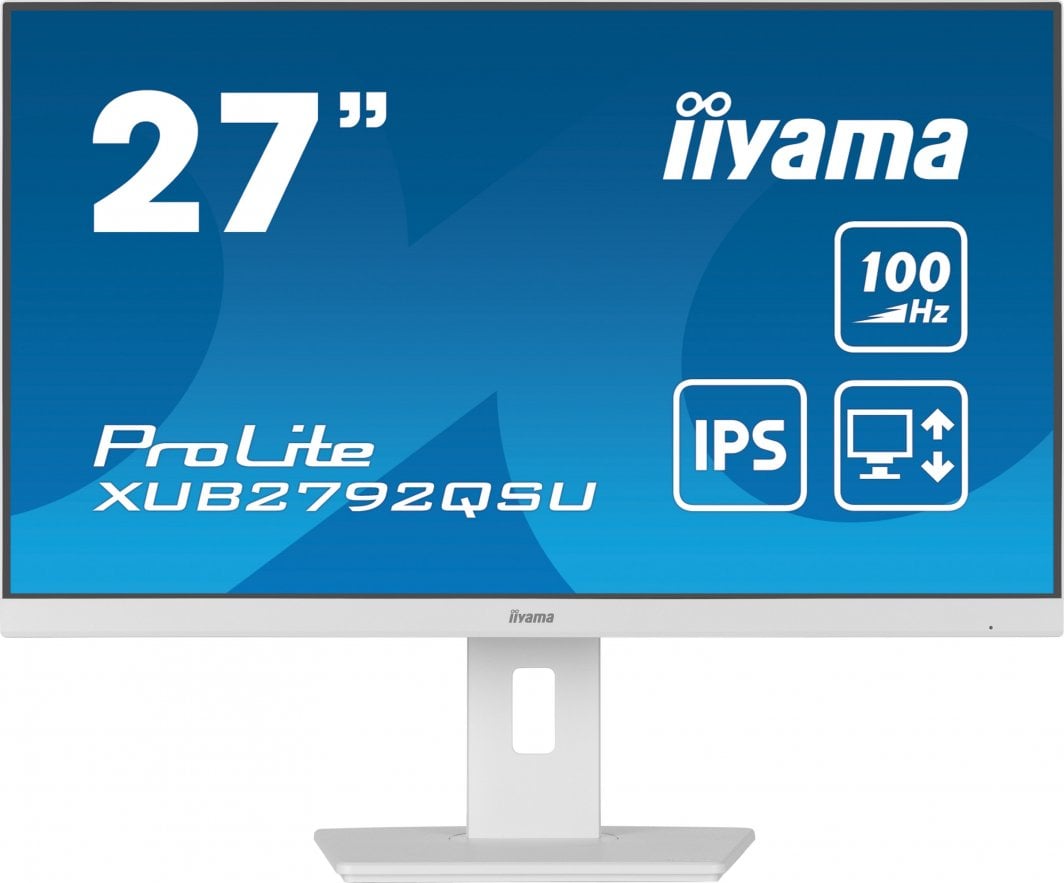 Monitor Iiyama ProLite XUB2792QSU W6, 27", 2560 x 1440 WQHD, i bardhë
