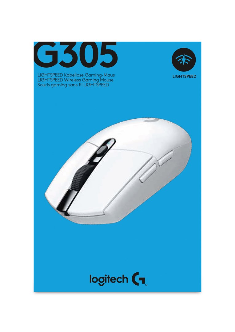 Maus Logitech G G305 LIGHTSPEED, wireless, 12000 DPI, i bardhë