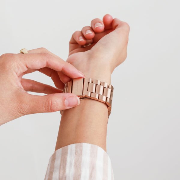 Rrip ore Vonmählen Link Bracelet 2 për Apple Watch 44/45/46, çelik inox 316L, rosgold, rozë