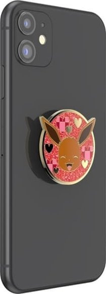 Mbajtëse telefoni PopSockets Pokemon PopGrip, Eevee Enamel Hearts, kafe