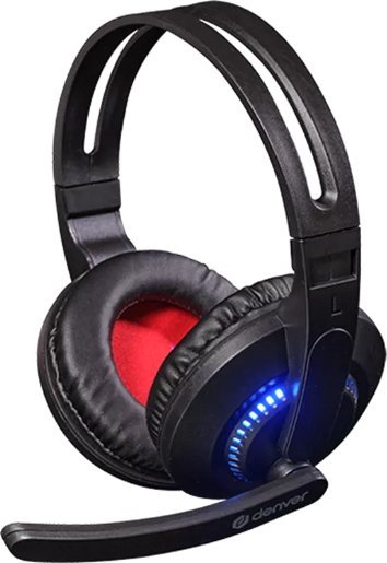 Kufje gaming Denver GHS-101, USB dhe 3.5mm, me mikrofon, me drita LED, të zeza