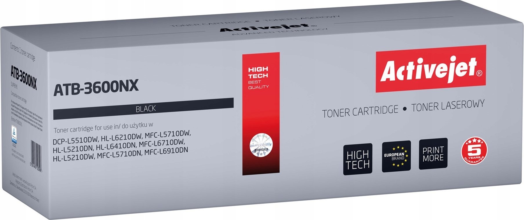 Тонер за печатач Activejet ATB-3600NX, замена за Brother TN3600XL, црн
