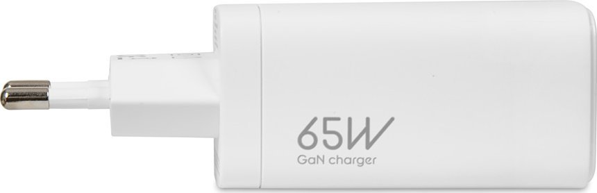 Полнач за ѕид iBOX GaN C-65, 65W PD, 2x USB-C 1x USB-A, бел