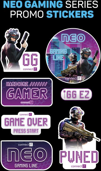 Mbajtëse për kufje CONNECT IT NEO Stand-It, RGB, e zezë