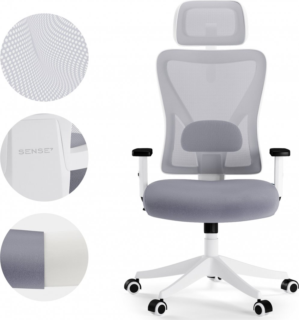 [OUTLET] Karrige për zyrë SENSE7 Tone, e hirtë/ bardhë