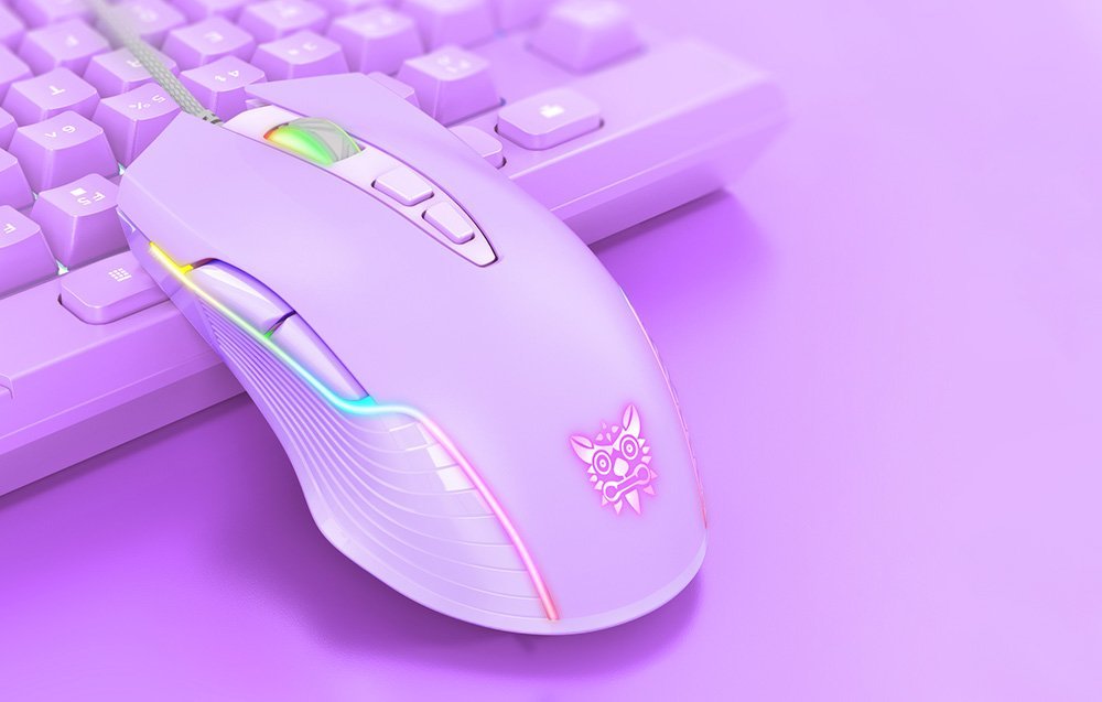 Mouse gaming ONIKUMA CW905, me kabllo, 7 butona, vjollcë me dritë RGB