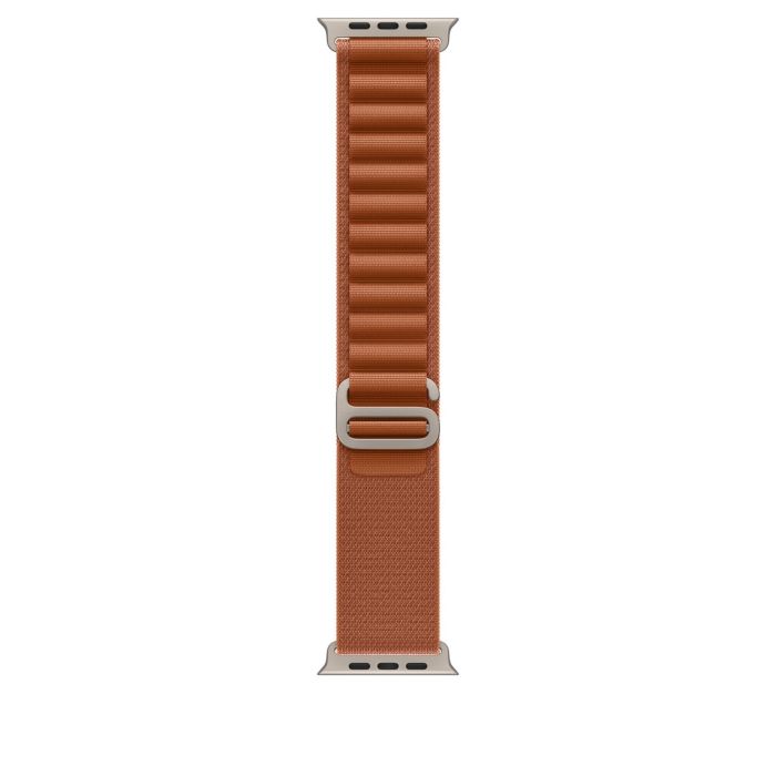 Apple Watch 49mm Loop, Terra Cotta Alpine Loop, Large, Natural Titanium Finish