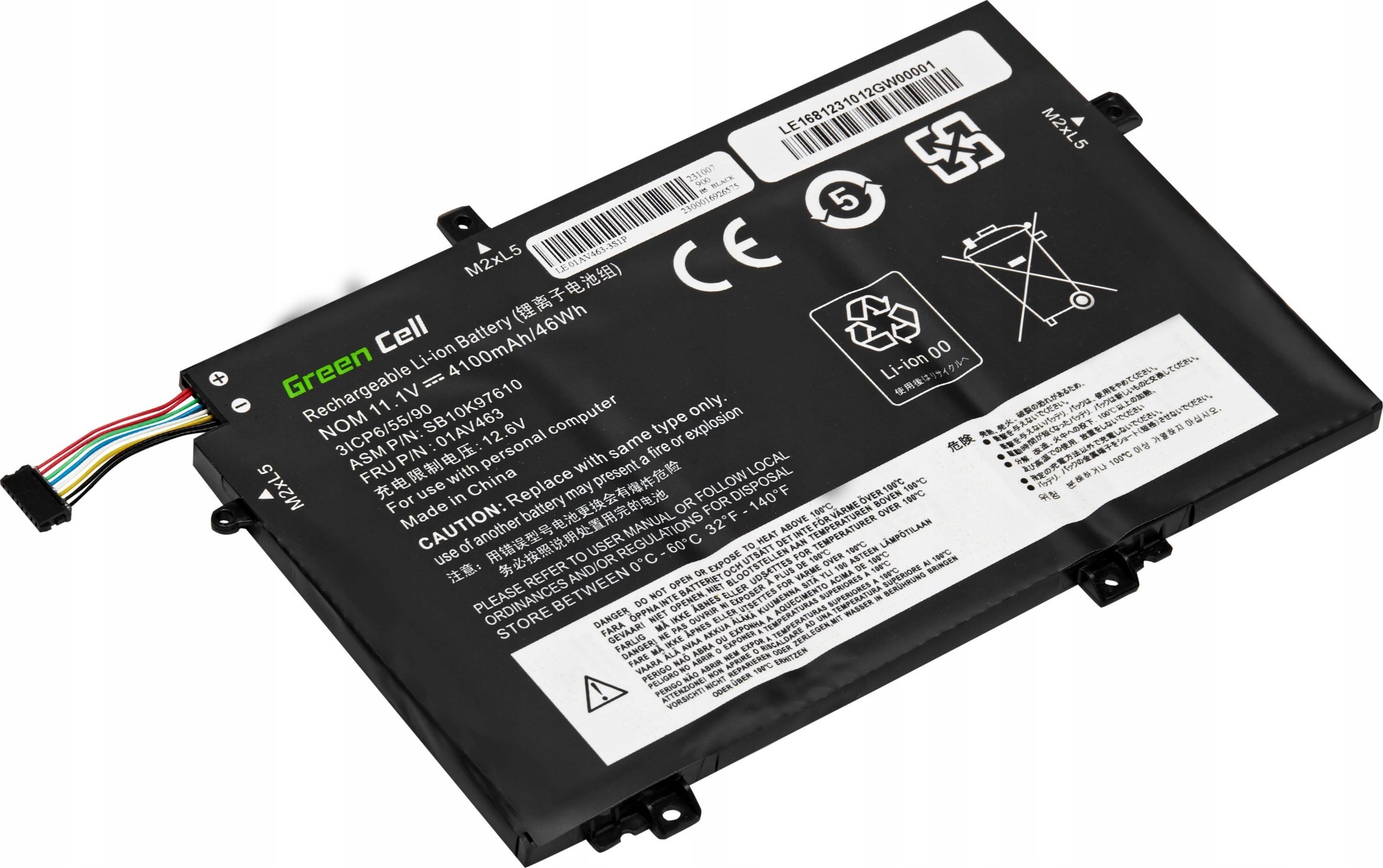 Bateri laptopi Green Cell L17L3P52, 11.1V, 4100mAh, e zezë
