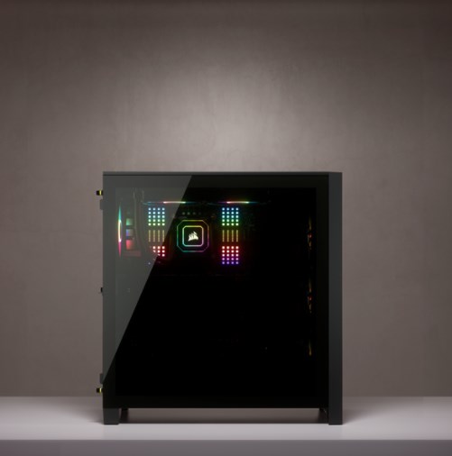 Kasë Corsair iCUE 4000X RGB Midi Tower, e zezë