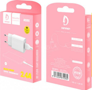 Karikues muri Denmen DC01, 1x USB A, 2.4A, i bardhë