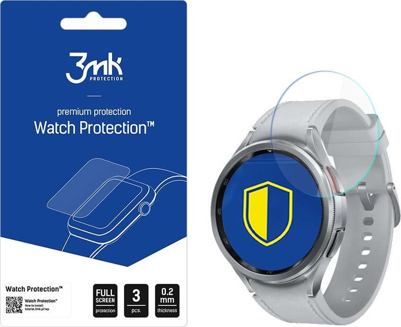 Qelq mbrojtës hibrid për orë Samsung Galaxy Watch 6 Classic, set 3 copë, transparent