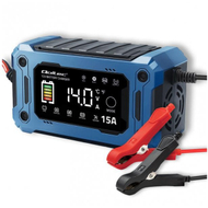 Karikues baterie Qoltec Intelligent Microprocessor, 12V 15A, LCD, blu e zezë