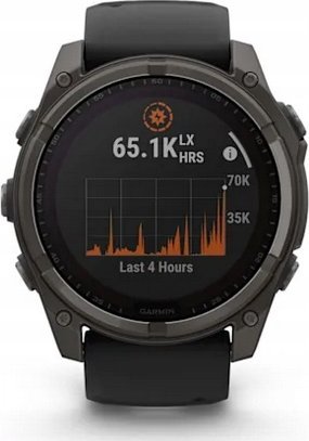 Ora sportive Garmin Fenix 8 Solar Sapphire, titani, GPS, e zezë