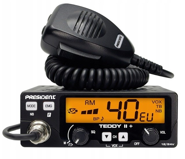 Radio CB President Teddy 2+, 40 kanale AM FM, ekran LCD, e zezë