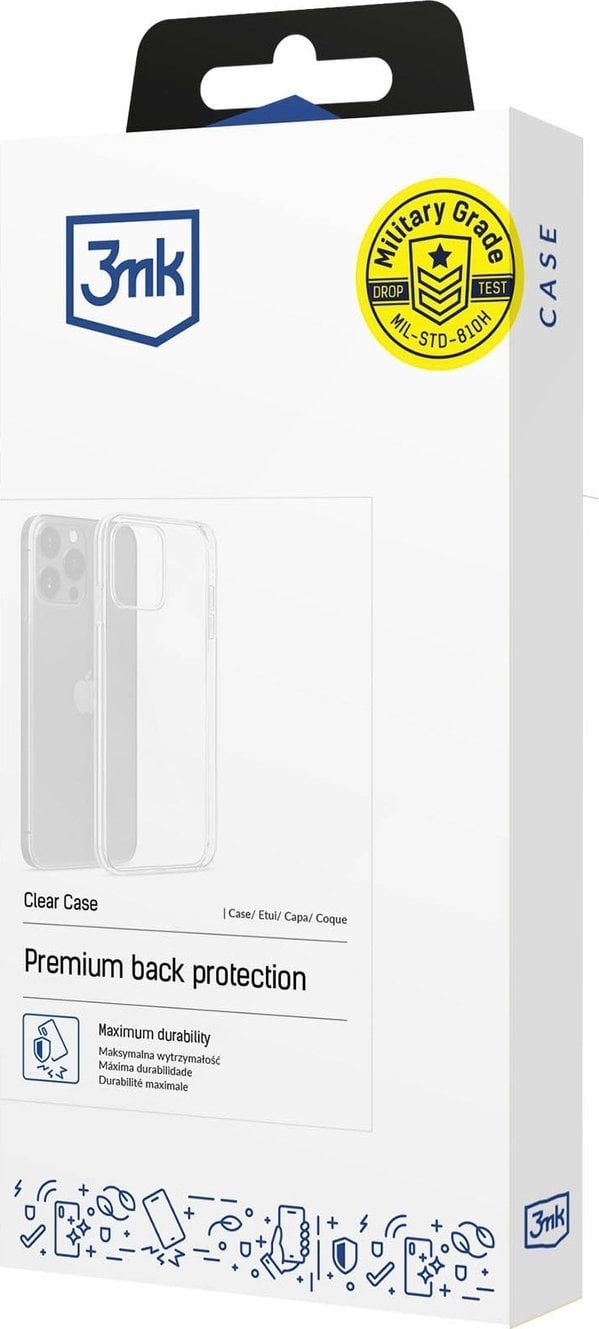 Mbështjellës telefoni 3MK Clear Case për Motorola Moto G53, TPU, transparent