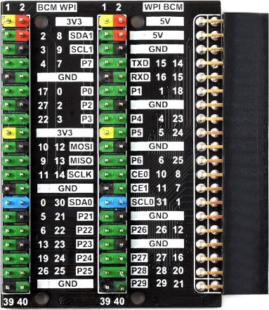 Adapter GPIO Waveshare për Raspberry Pi 400, 2 x 40 pin, i zi