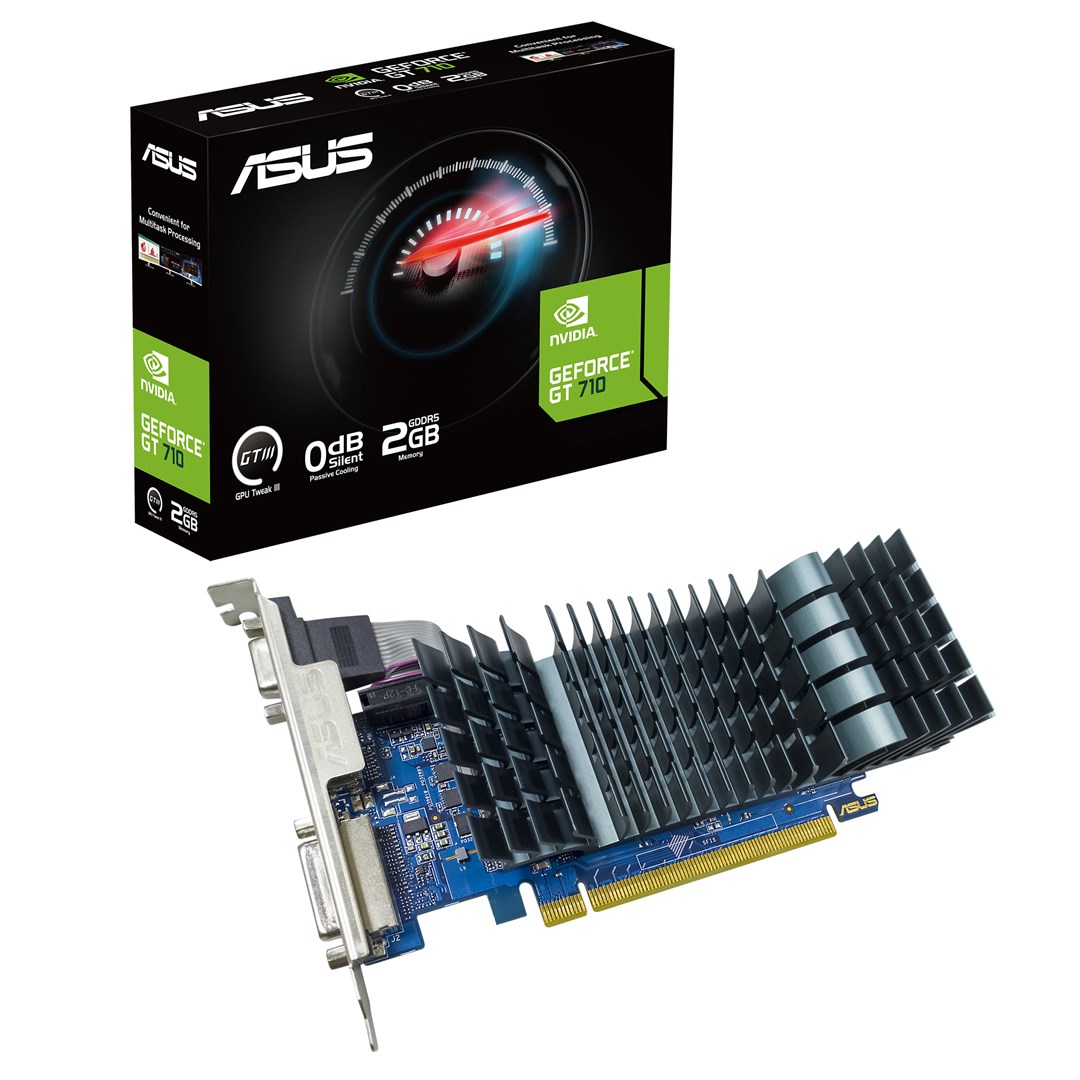 Kartë grafike ASUS GeForce GT 710 EVO, 2GB GDDR5, 64 bit, e zezë
