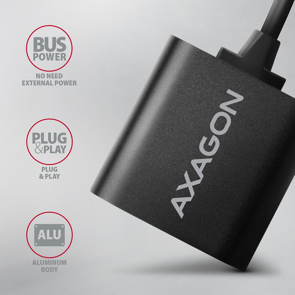 Kartë zanore USB Axagon ADA-12, jashtme, trup metalik, gri