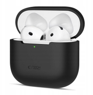 Mbështjellës silikon Tech-Protect për Apple AirPods 4, mbrojtës, i zi