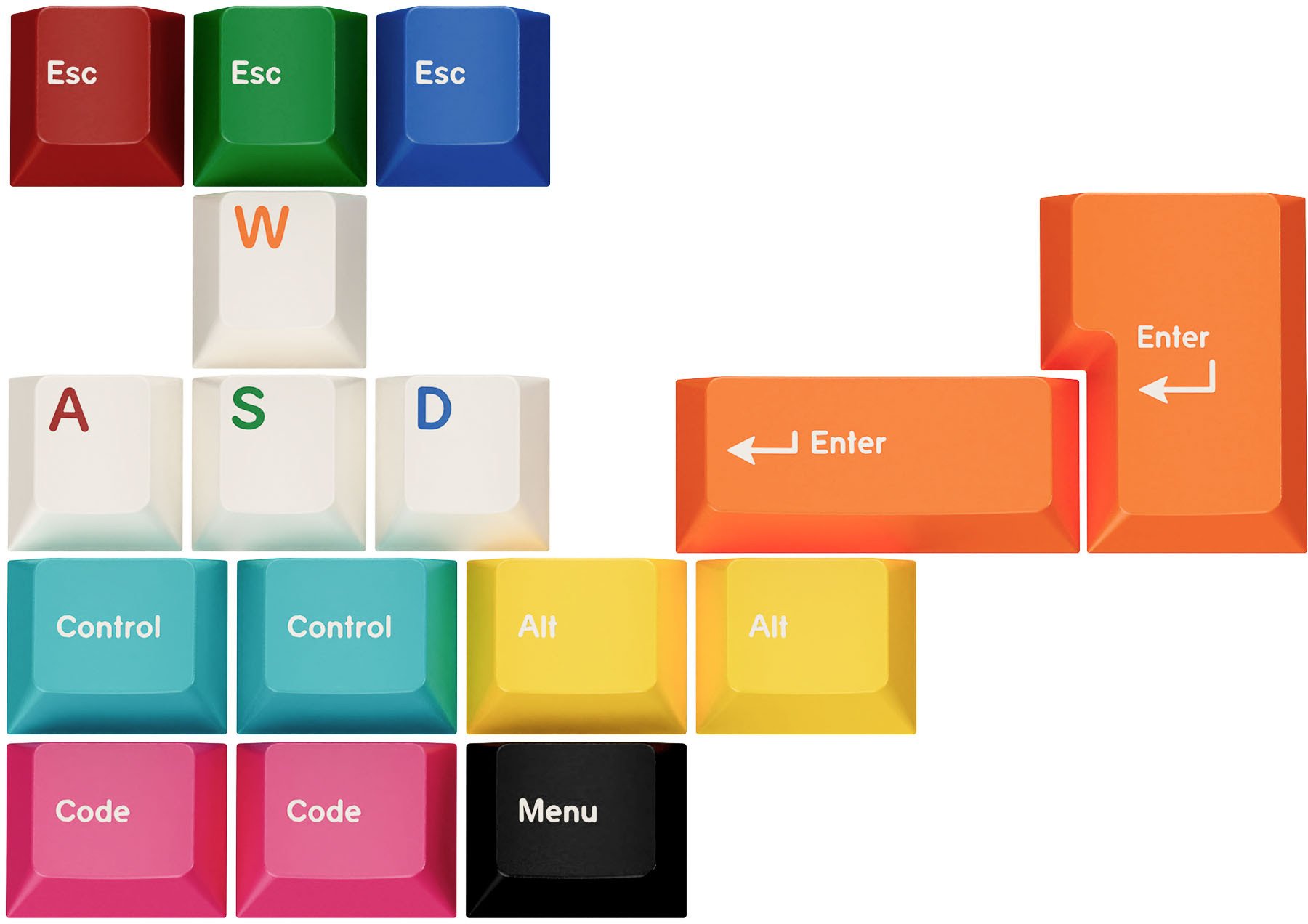 Set tastesh GMK Sample Mods Kit, 16 taste, ABS double shot, shumëngjyrësh