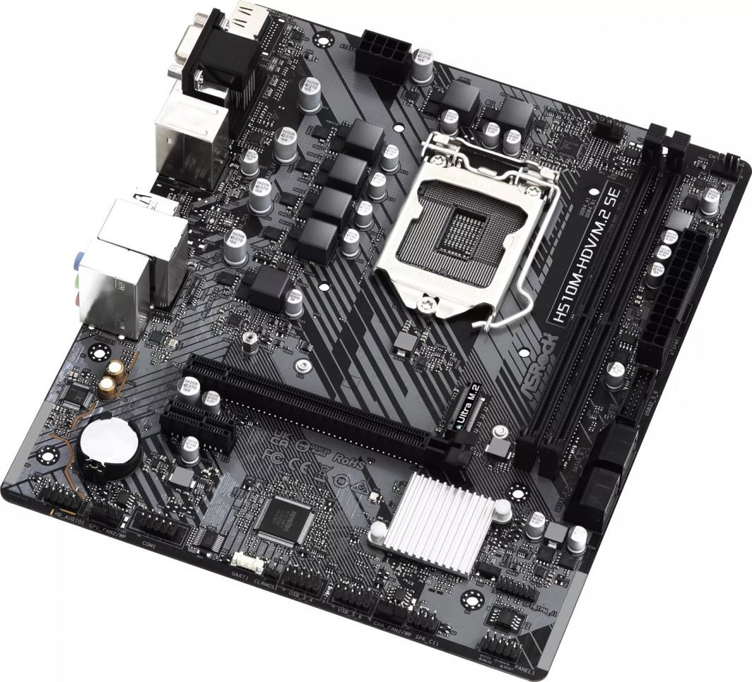 Матична плоча ASRock H510M-HDV/M.2 SE, Intel H510, Сокет 1200, 2 слота за RAM, Micro ATX