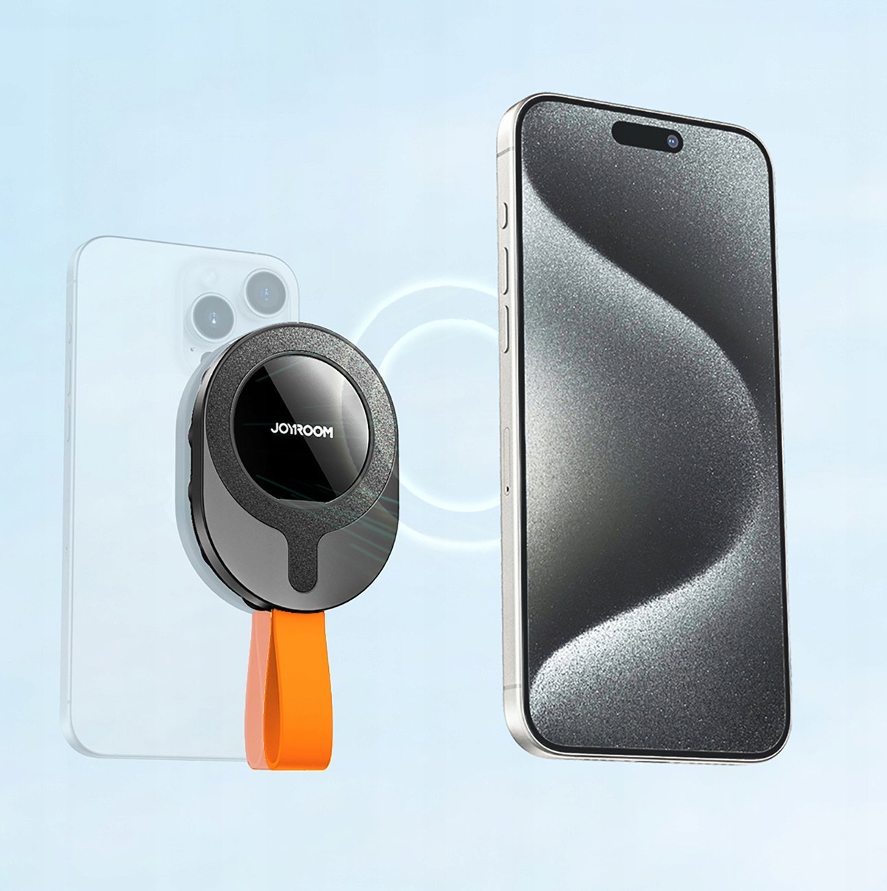 Mbajtëse magnetike telefoni Joyroom JR-ZS393-S, kupa thithëse, 4.7-7", e zezë portokalli