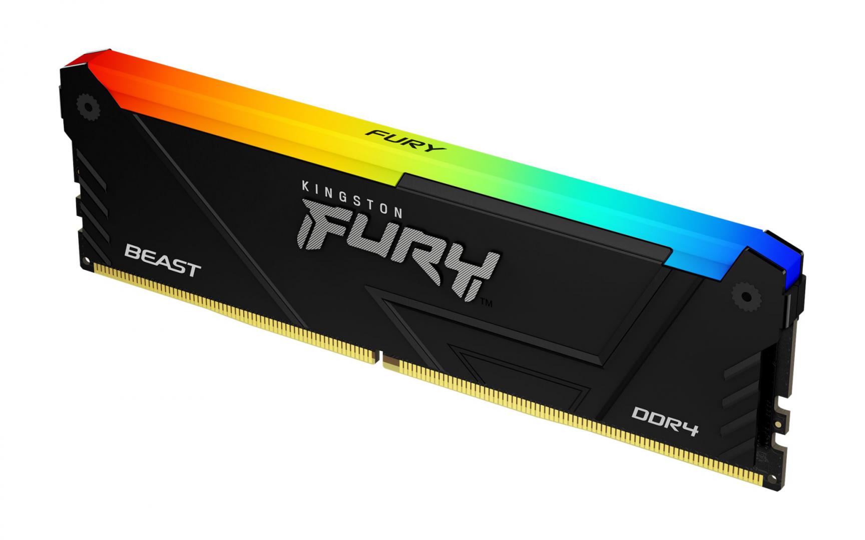 Memorie RAM Kingston FURY Beast RGB, DDR4, 8GB 3600MHz CL17