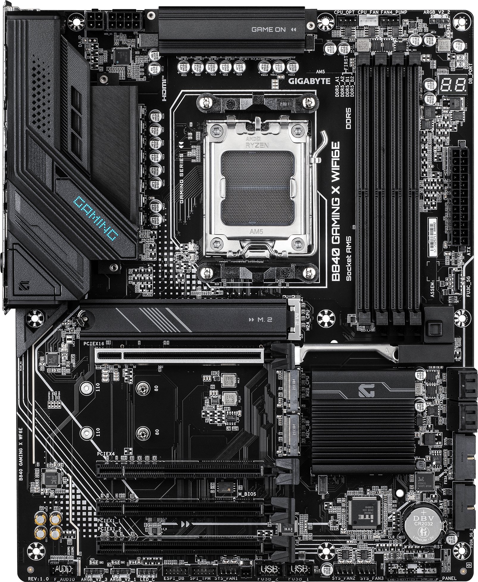 Ploča Gigabyte GA-B840 Gaming X WF6E, DDR5, Wi-Fi 6E, црна